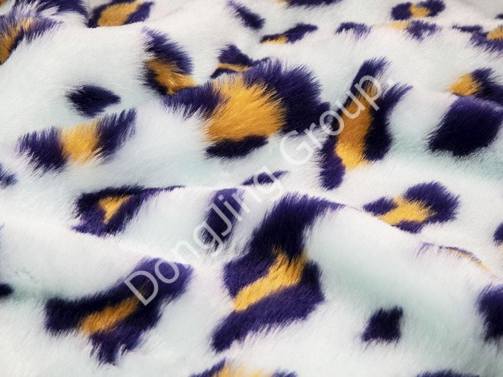 9HW0390-3色ジャカード（ランディイエロー）ヒョウサークルヒョウプリント faux fur fabric