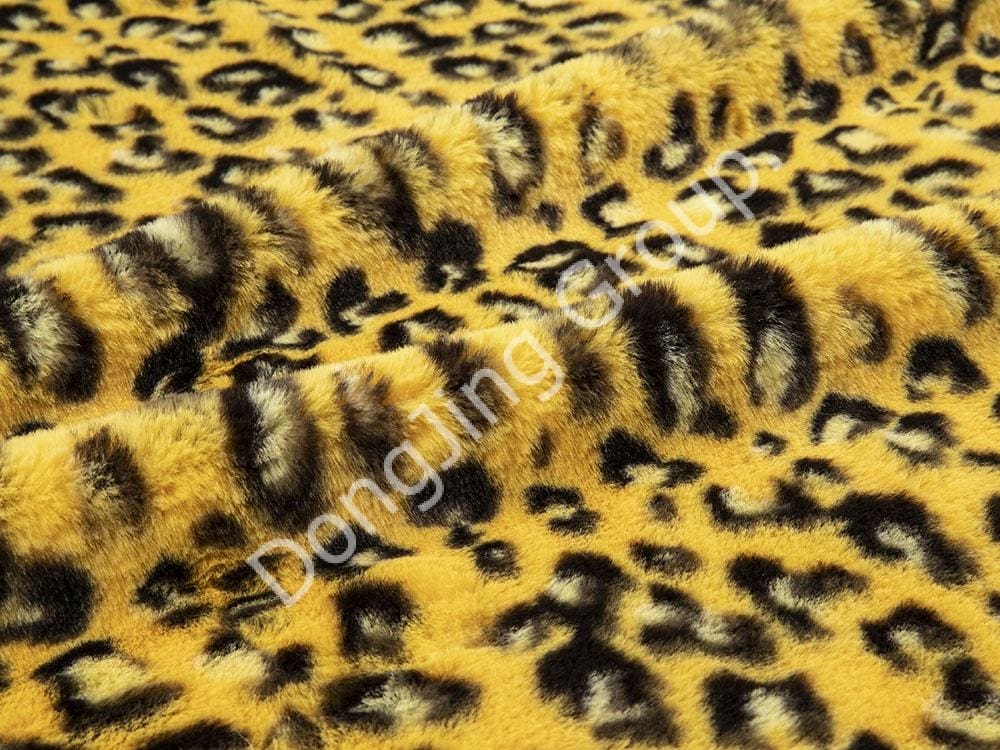 9KT0165-カーキヒョウ faux fur fabric