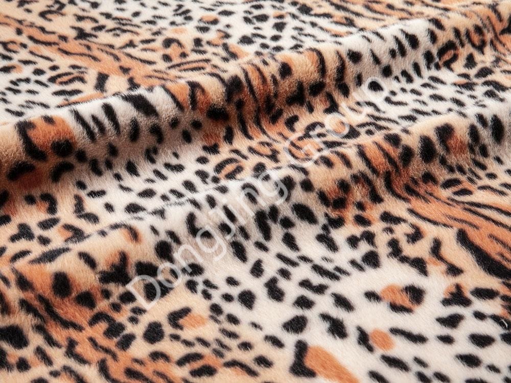 9KT0303-ピンクフェレットプリントヒョウヒョウプリント faux fur fabric