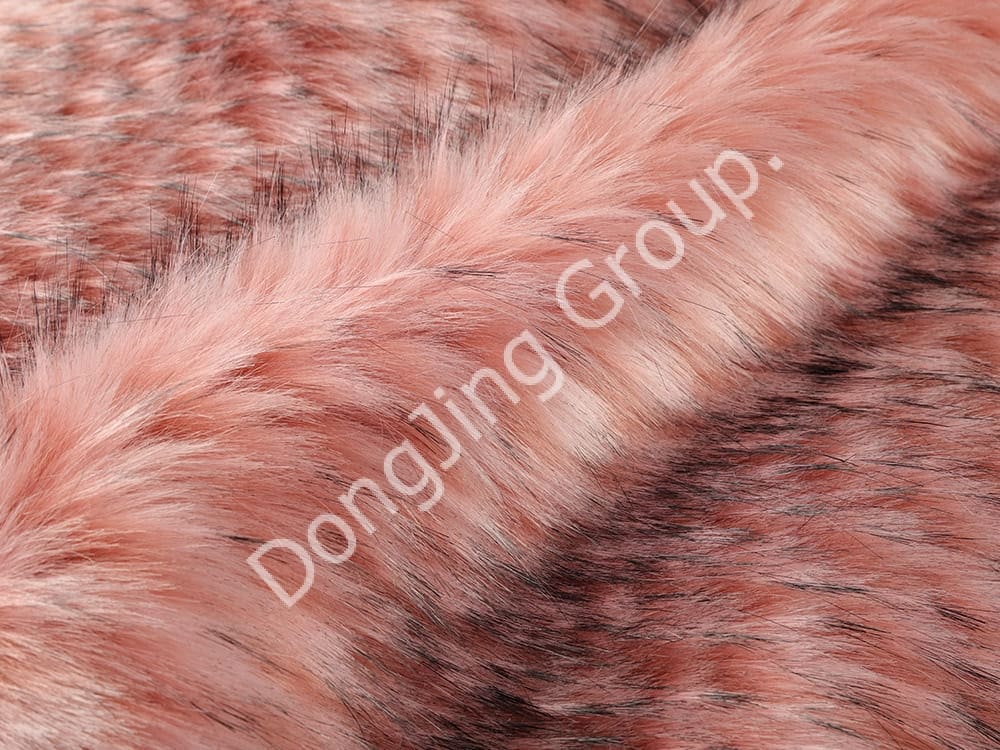 9W0684-ピンクのパイナップルアライグマの毛 faux fur fabric