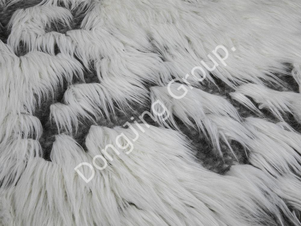 9W0925-ホワイトリフトグレーアンチヘアカーリングフォックス faux fur fabric