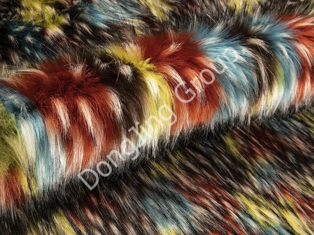 9W0926-ミティカグリーン5色ジャカード毛餃子 faux fur fabric