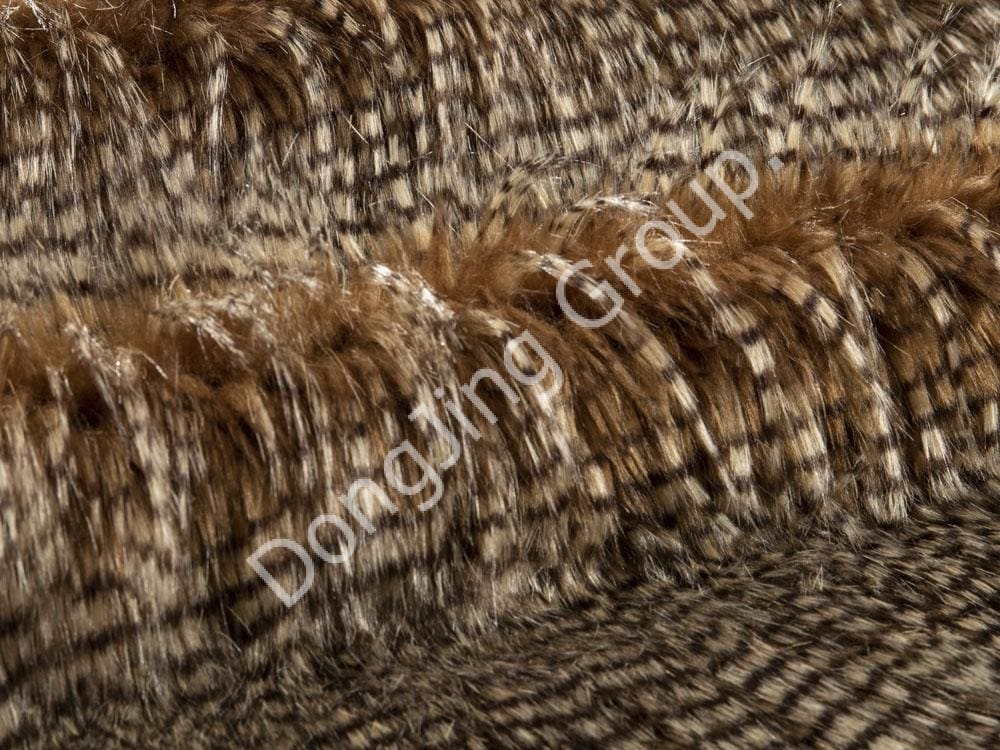 9W1111-2色のジャカード毛深いキジの毛 faux fur fabric