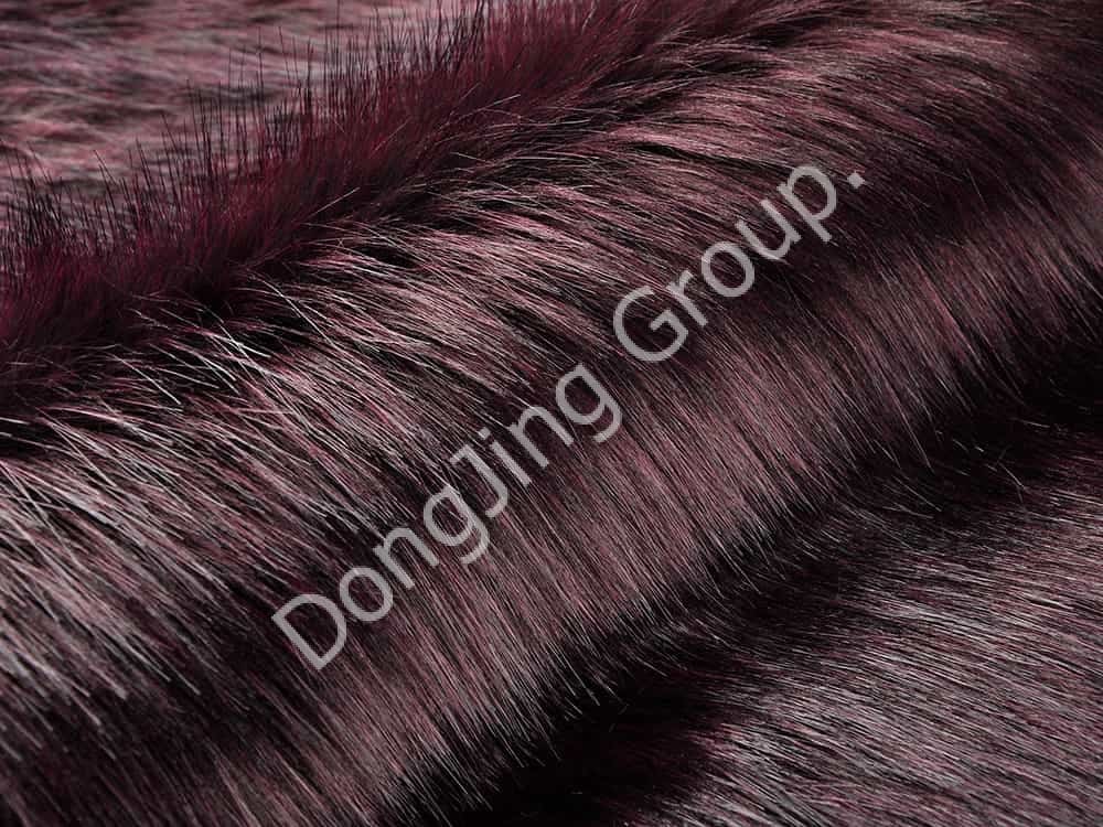 DP0663-ダークグレーとワインレッドに染められたチップ faux fur fabric