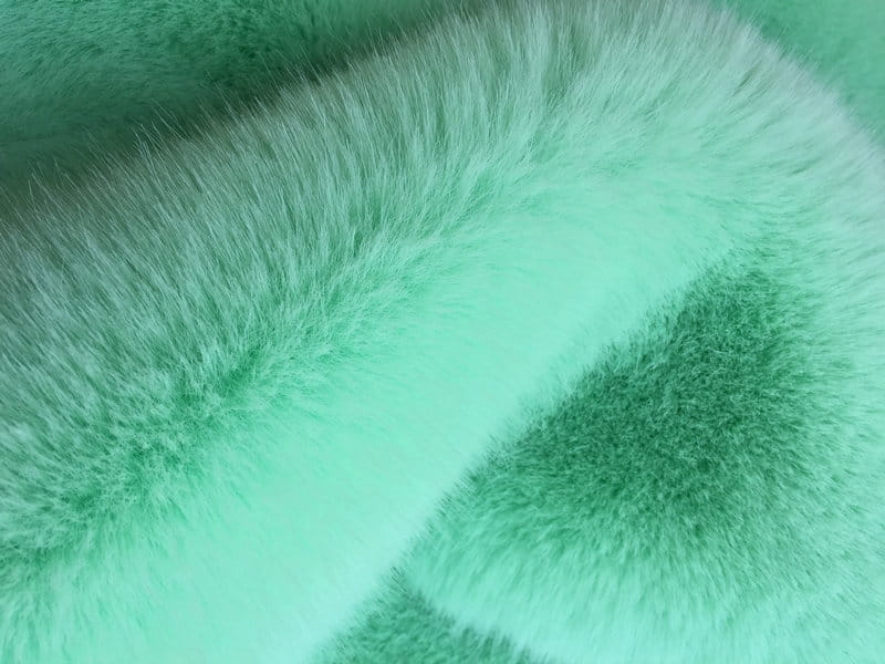 XD0003-カルダモングリーンゴールドフォックス faux fur fabric