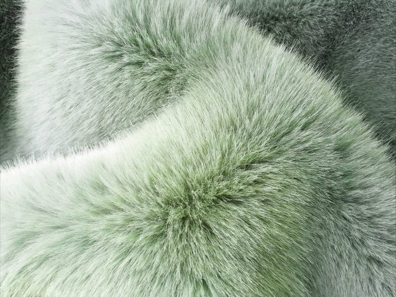 XD0011-カルダモングリーンゴールドフォックス faux fur fabric